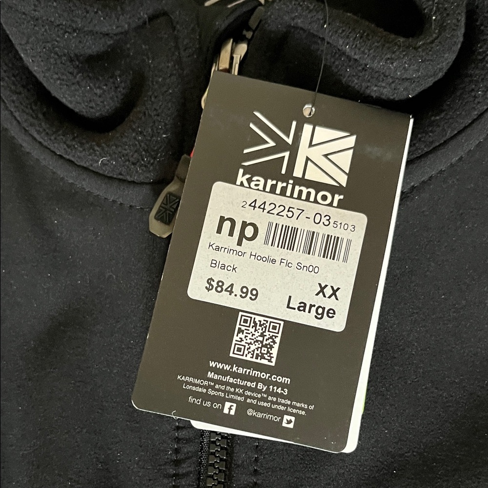 Karrimor Men's Black Softshell Hoolie Fleece Jacket - Picture 3 of 5